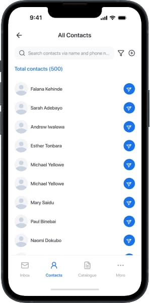 Contacts interface
